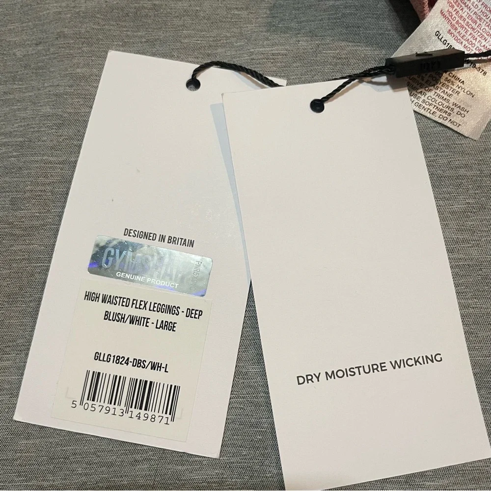 NWT Gymshark High Waisted Flex Leggings Pink Heathered Large Seamless Workout - Picture 8 of 8